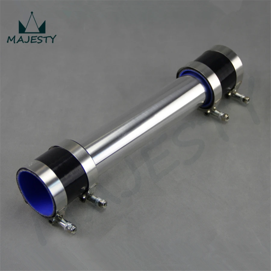 

57mm 2.25" inch Aluminum Turbo Intercooler Pipe Piping Tubing + silicon hose +T-clamps kits BLACK