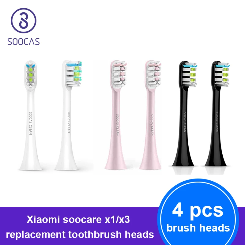 SOOCAS X3 X1 X5 насадка для зубной щетки Оригинальная Xiaomi Mijia насадки для зубной щетки Замена для SOOCARE Sonic насадки для электрической зубной щетки