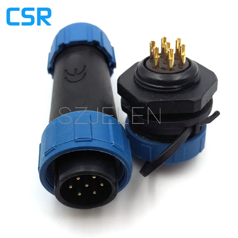 

SY1710, 7 pin waterproof connector, IP68, LED panel mount plug and sockets, Power cable 7 pin connector