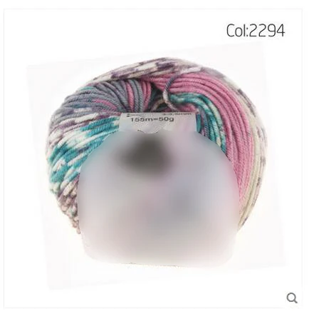 picture color 1 шар* 50 г мериносовая шерсть разноцветный толстый трикотаж ручной работы сверхтонкая пряжа для вязания и 155 м вязание крючком шарф шляпа DIY ZL4 - Цвет: picture color