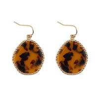zwpon 2020 new handmade geomatric irregularity acetate leopard earrings fashion jewelry large oval earrings statement earrings