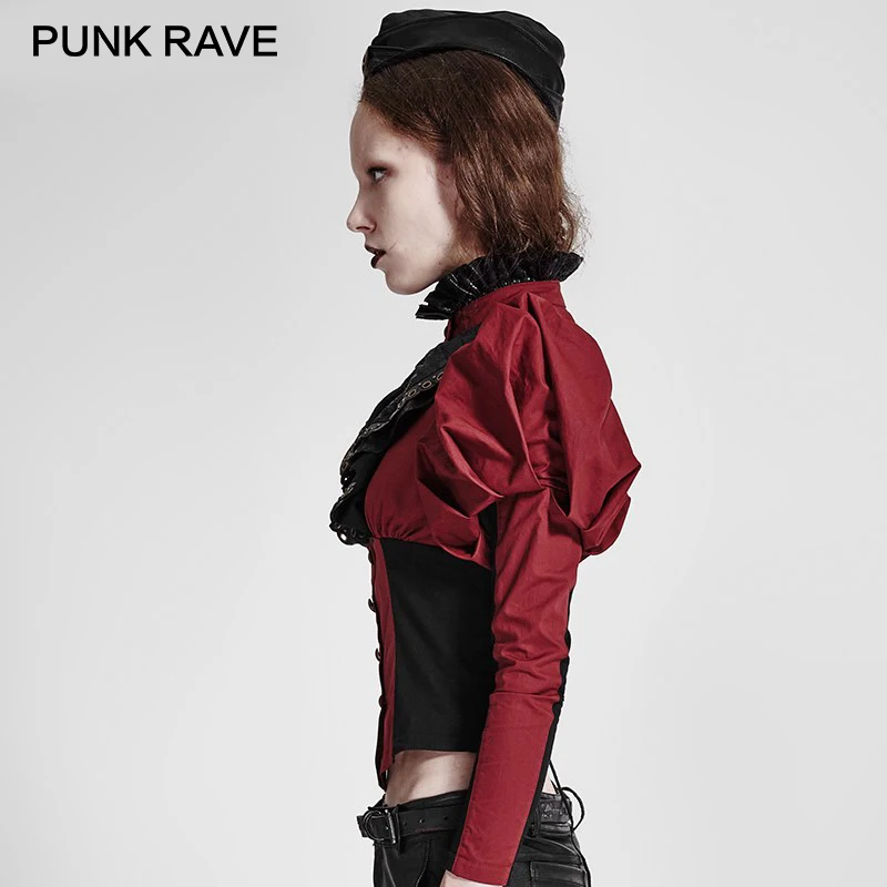 Женская винтажная блузка с рукавами-фонариками и золотыми пуговицами Короткие