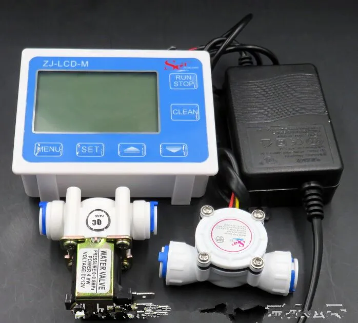 

Датчик расхода LOUCHEN ZM3/8 + Контроллер расхода ZJ-LCD-M + клапан соленоида + зарядное устройство с ЖК-дисплеем для измерения воды и жидкости