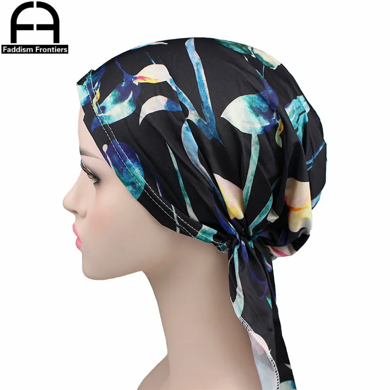 Женская шелковая повязка на голову, с цветочным принтом