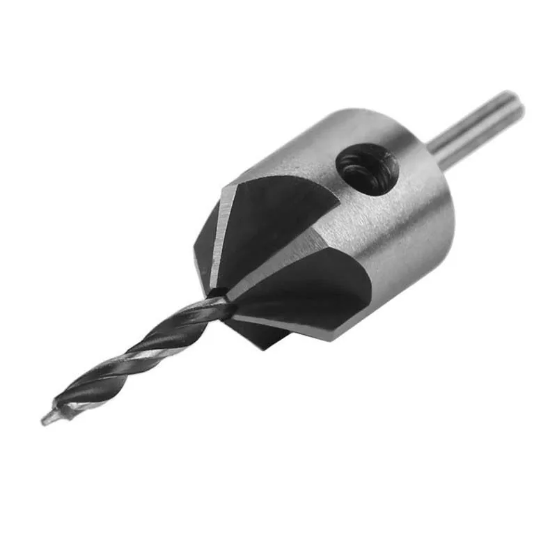 4pcs HSS 5 Flute Countersink Drill Bit Set Reamer Woodworking Chamfer 3mm-6mm Industrial Free shipping | Инструменты