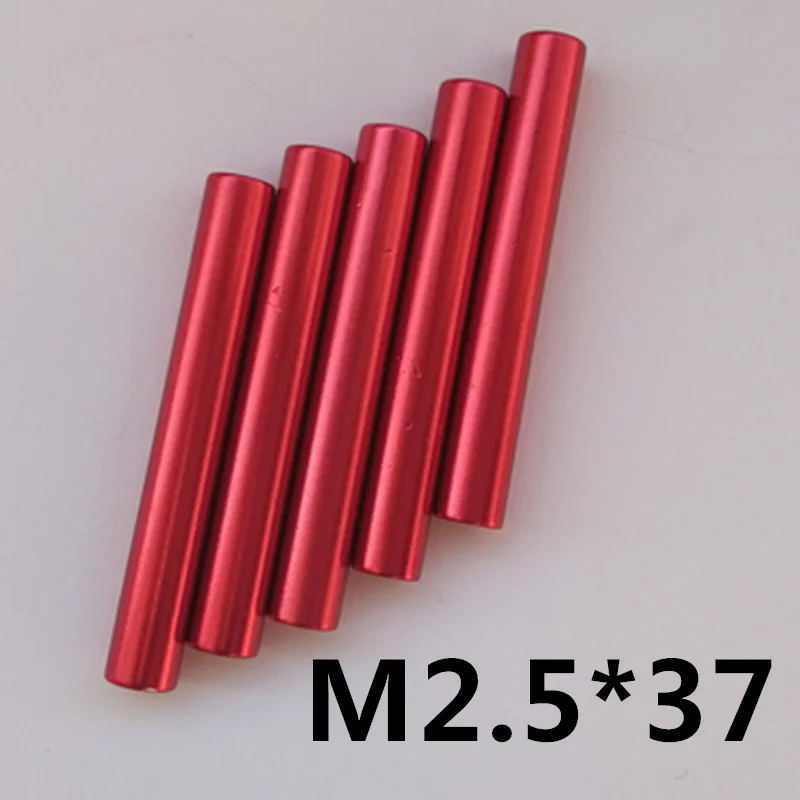 10 шт. M2.5 * 37 Алюминий противостояние Spacer D = 4 мм красный анодированный круглый