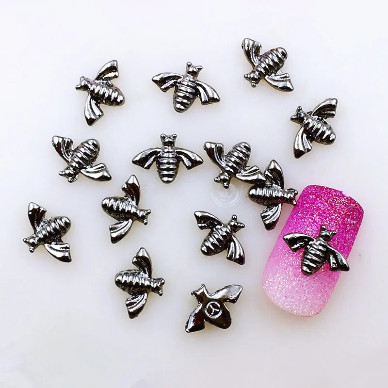 5 шт./упак. Япония Корея сплав золотые наклейки для ногтей серебряный черный милый