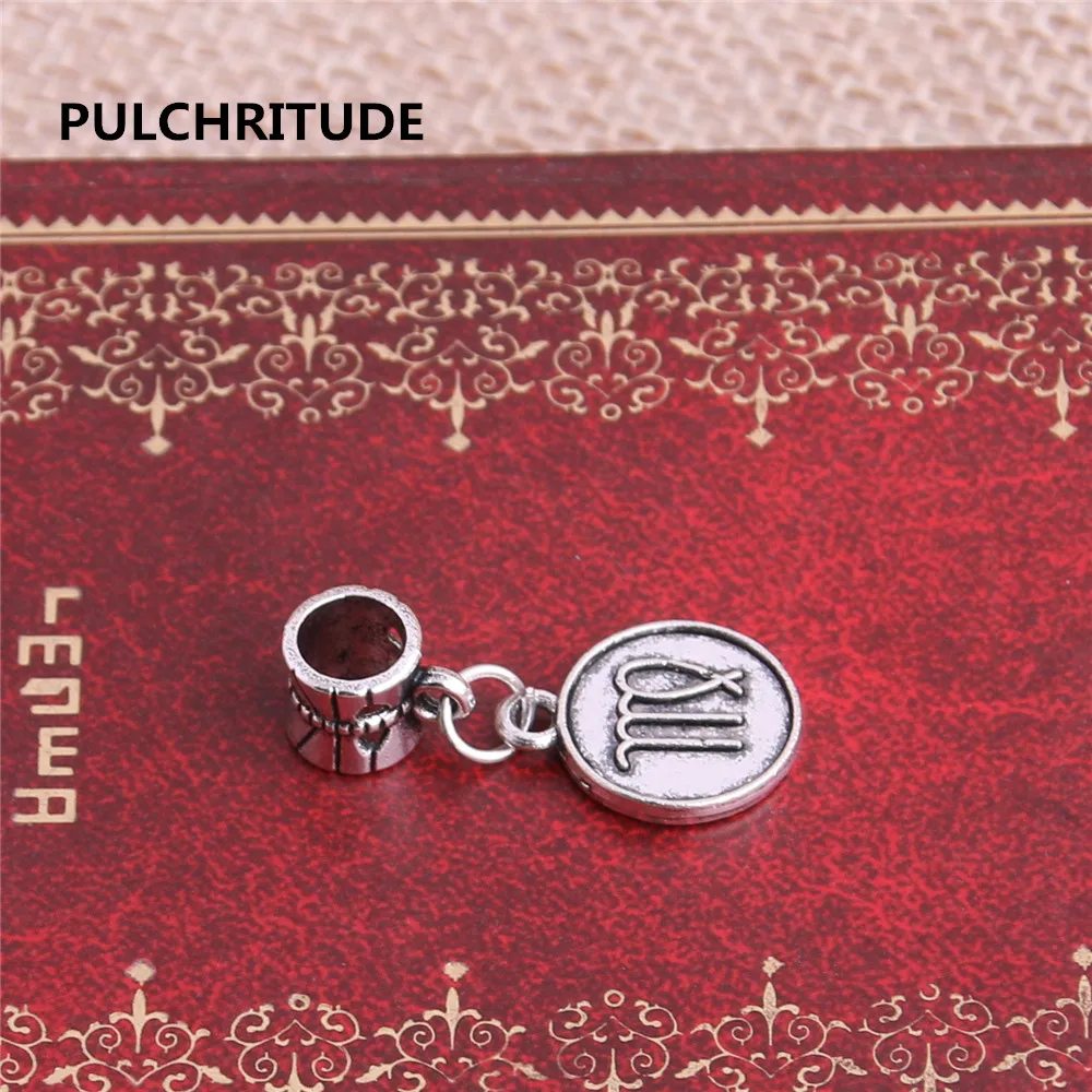 Pulchrode 20 шт./лот цинковый сплав античное серебро Цвет подключения большое отверстие бусины буквы Шарм подходит для изготовления ювелирных изделий C0037