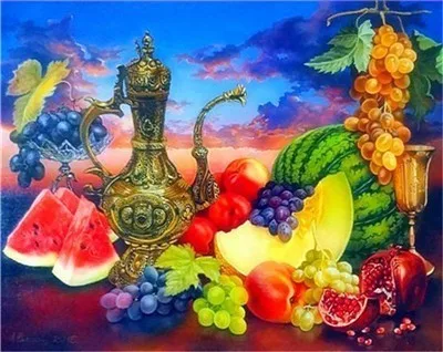 057 AZQSD Алмазная вышивка, украшение для дома на кухне, алмазная живопись, фрукты, стразы, Алмазная мозаика, полный дисплей, подарок - Цвет: 057