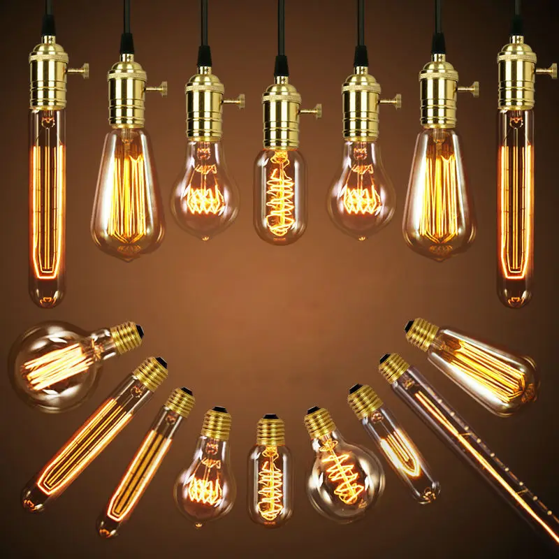 [YGFEEL] Античная Винтаж ретро Edison LED светильник лампы 220 V/110 V E27 40 Вт накаливания Светильник лампы G80 G95 A19 T10 T45 T185 T300 ST64