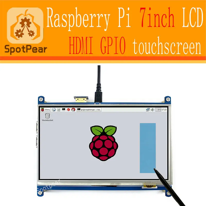 7 дюймовый сенсорный ЖК экран HDMI TFT для Raspberry PI 3/Pi4 / 2 Model B дисплей 1024x600 более 5