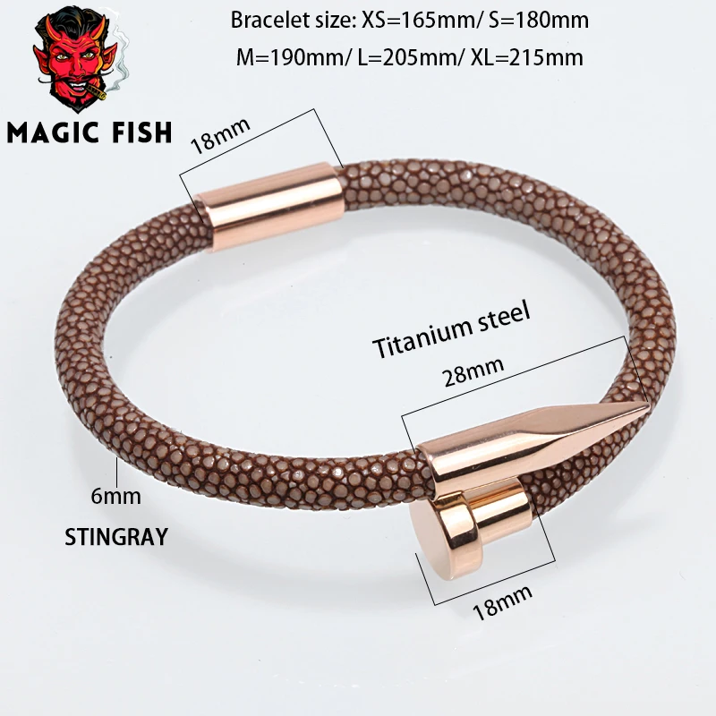 Браслет Magic Fish Stingray из натуральной кожи мужской браслет с подвеской титановой