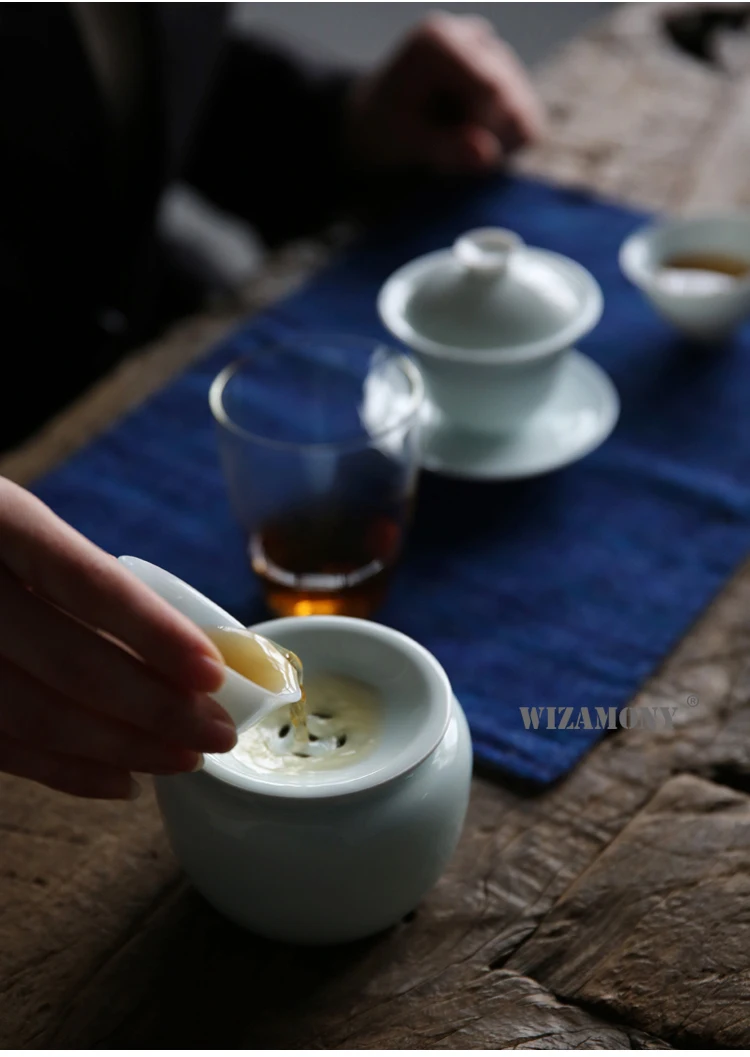 WIZAMONY, японский чайный умывальник, толстый, белый, цзяньшуй, gongfu, чайные наборы, аксессуары, керамический фарфор, китайский контейнер для воды