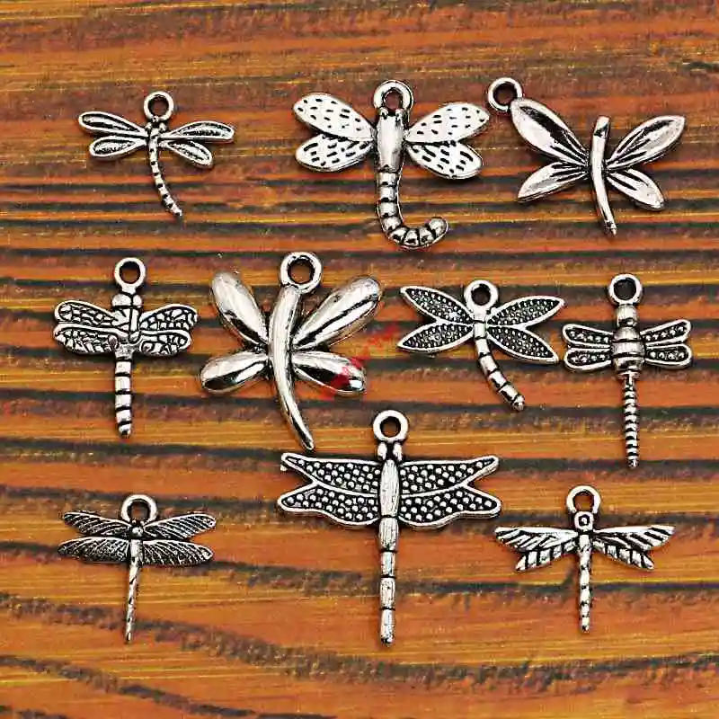 

Mixed Tibetan Silver Plated Insect Dragonfly Bee Charms Pendants Jewelry Making Accessories Diy Jewelry Findings Zinc Alloy m004