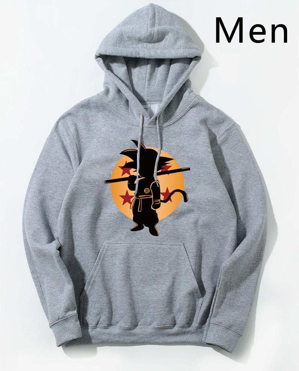 Gray Dragon Ball Z Pocket Hoodie, мужские толстовки с капюшоном в японском стиле, мужская толстовка с капюшоном в стиле Драконий жемчуг,, Зимний пуловер, верхняя одежда с длинным рукавом - Цвет: Gray