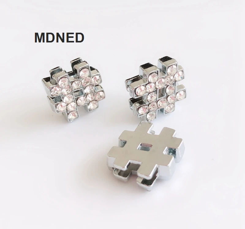 10pcs DIY accessory Rhinestone 8mm #Note Slide Charms 8MM Collar Wristband | Украшения и аксессуары