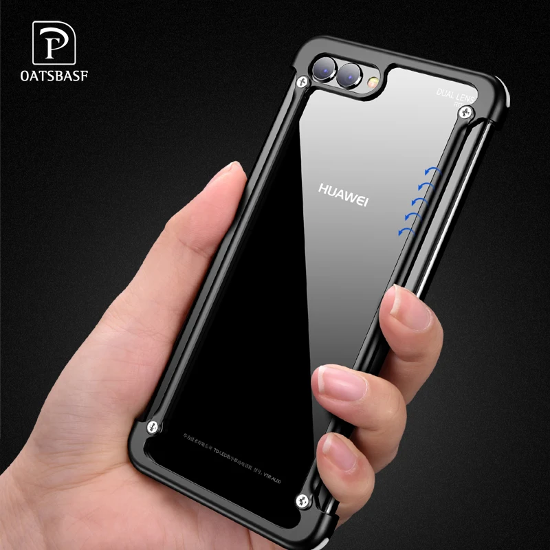 OATSBASF подушка безопасности металлический чехол для iPhone 7 Чехол индивидуальная подушка безопасности оболочка для Apple iPhone 7 Plus металлический бампер крышка с подарочной стеклянной пленкой