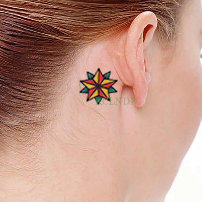 Waterproof Temporary Tattoo Stickers Lovely Clover Flower Gun Bird Diamonds Flash Tatoo Hand Back Foot for Girl Women Men Kids | Красота и