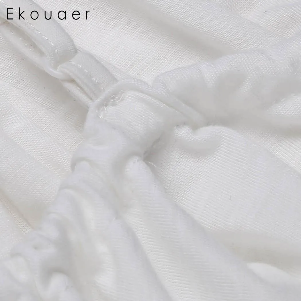 Ekouaer, женские ночные рубашки, спагетти ремень, v-образный вырез, без рукавов, открытая спина, кружево, пэчворк, сексуальное платье для сна, ночная рубашка, домашняя одежда