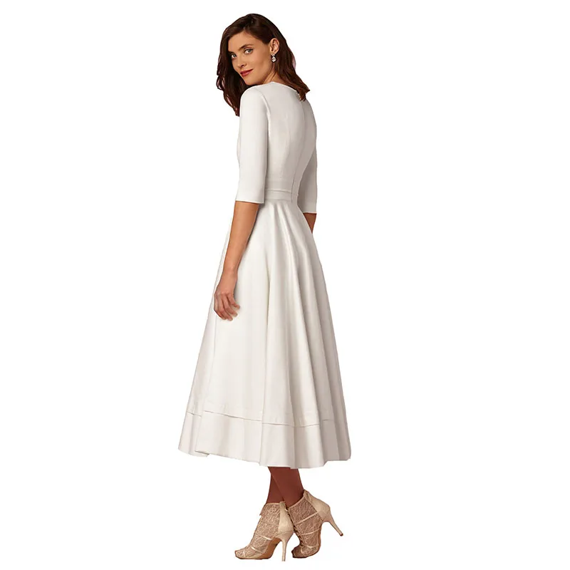 Женское винтажное платье до середины икры с V образным вырезом|dress vintage|dresses vintage