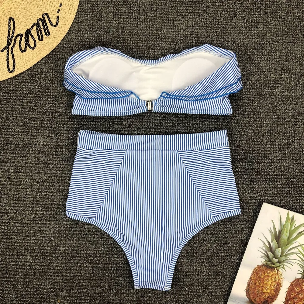 

Bikinis 2019 Swimsuit Swimwear Women High Waist Ruffle Tankini Bikini Set Push Up Bathing Suit Beachwear Femme Biquini