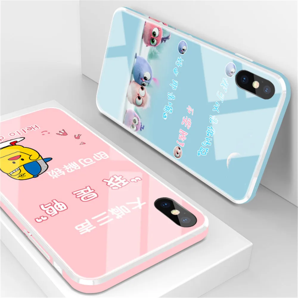 Luxury Tempered Glass Shell Case for Apple iPhone 6 6s 7 8 Plus Color Soft Edge Shockproof Cover X XS Max XR | Мобильные телефоны и
