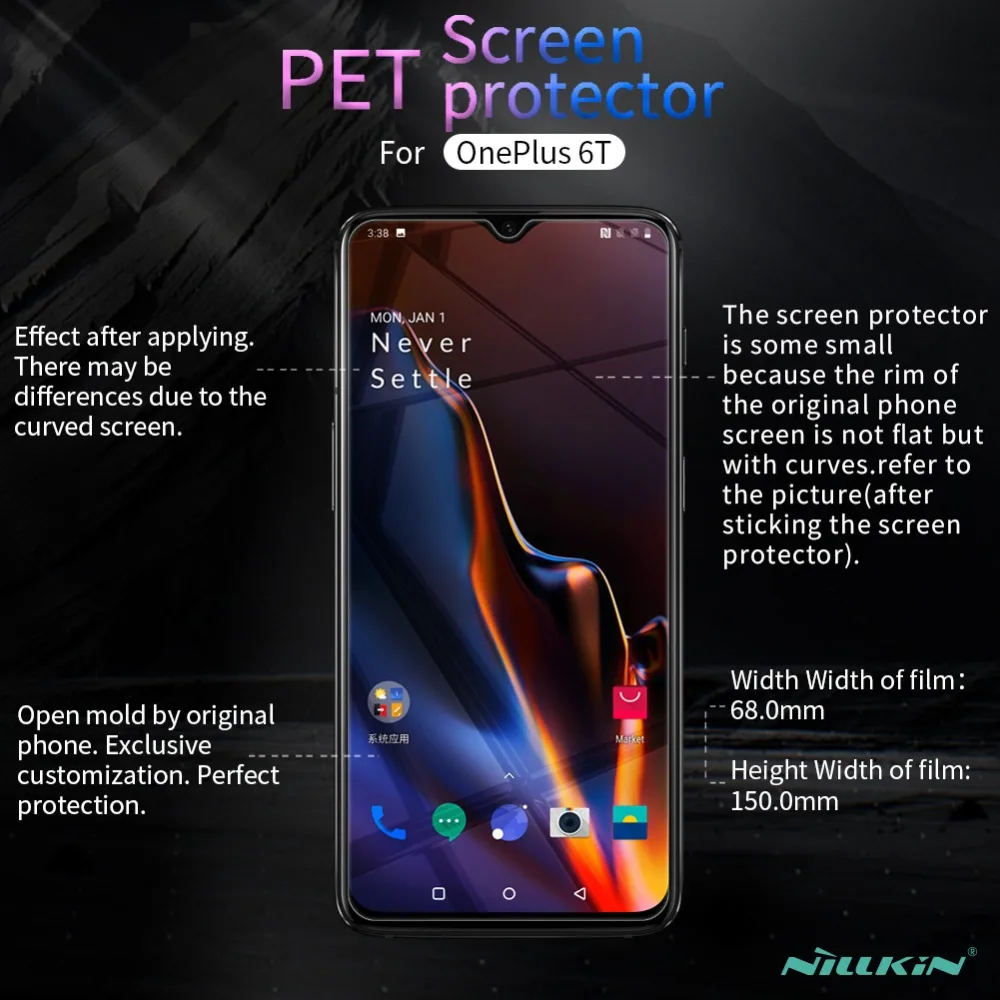 Oneplus 6T Защитная пленка NILLKIN Супер прозрачная защитная пленка для ЖК-экрана и матовая Защита экрана для Oneplus 6T One Plus 6t 1+ 6t