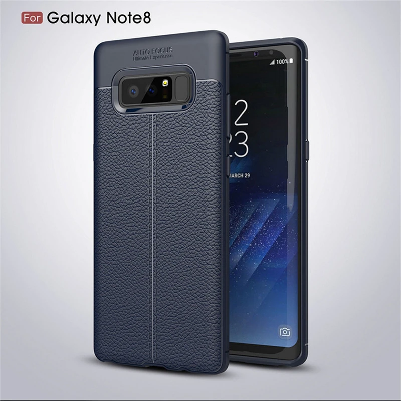 Личи кожаный чехол с текстурой для Samsung Galaxy S7 S8 S9 S10 Мягкий ТПУ Note 8 9 бизнес