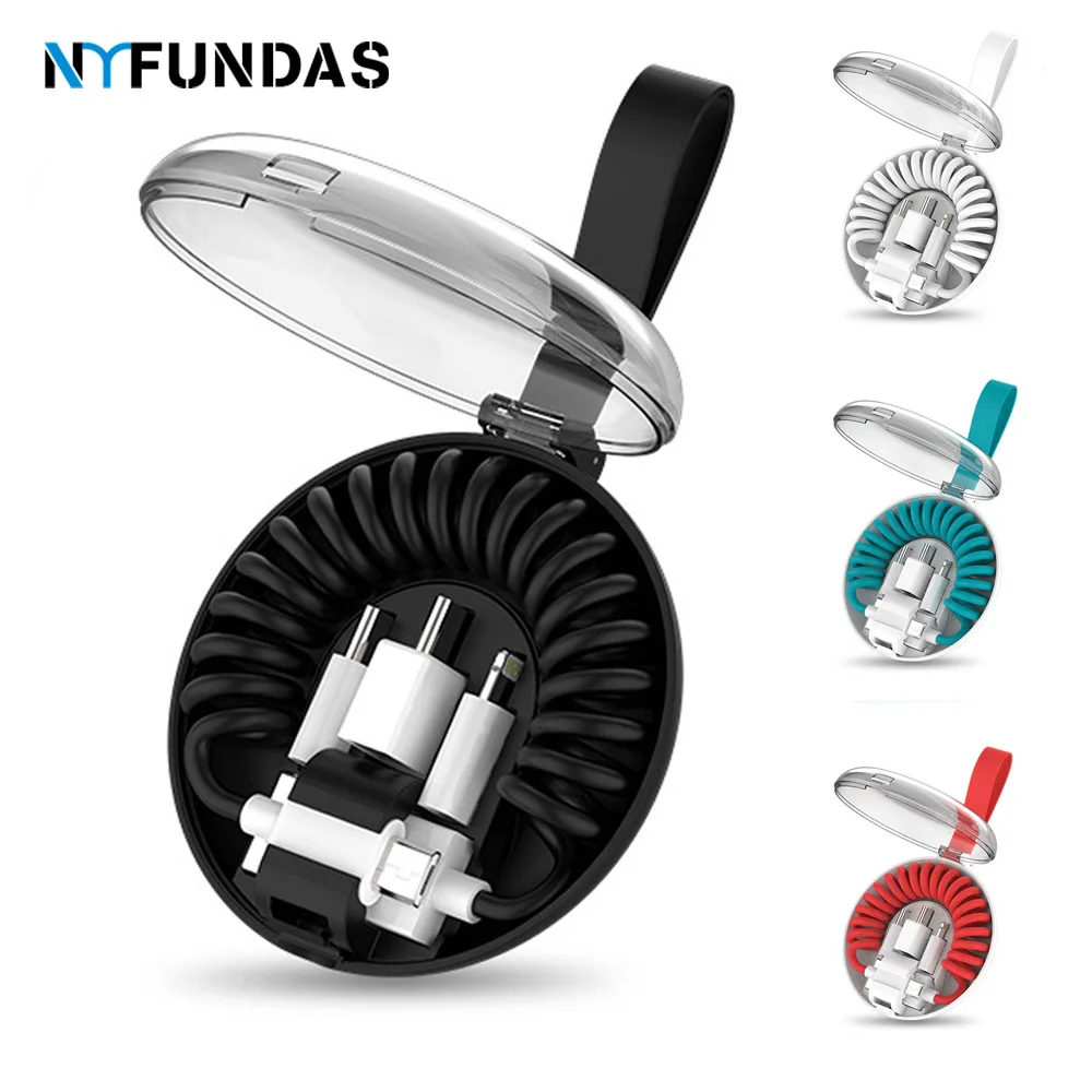 NYFundas 3 в 1 Micro Usb C 8Pin адаптер типа c для micro samsung Xiaomi весенний зарядный кабель iPhone 5S 6 7 8