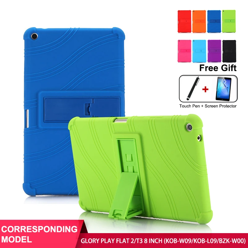 

SZOXBY для Huawei Glory Play Tablet 2 защитный чехол T3 8 дюймов KOB-W09/L09 противоударный полноразмерный Плоский силиконовый чехол