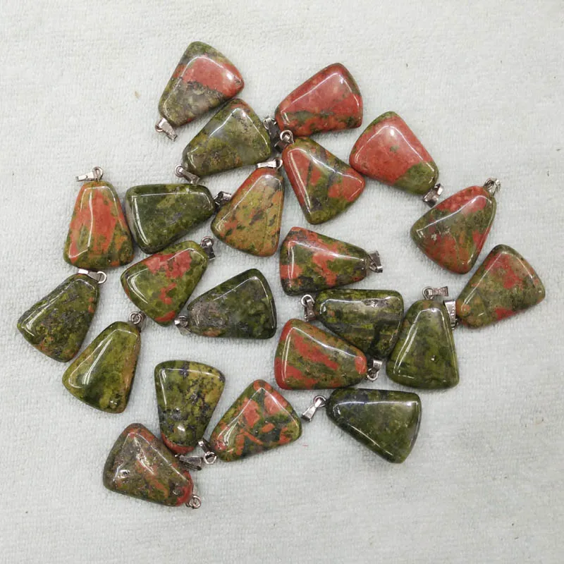 

2016 fashion high quality natural flower green trapezium shape pendants charms for jewelry making 50pcs/lot wholesale free