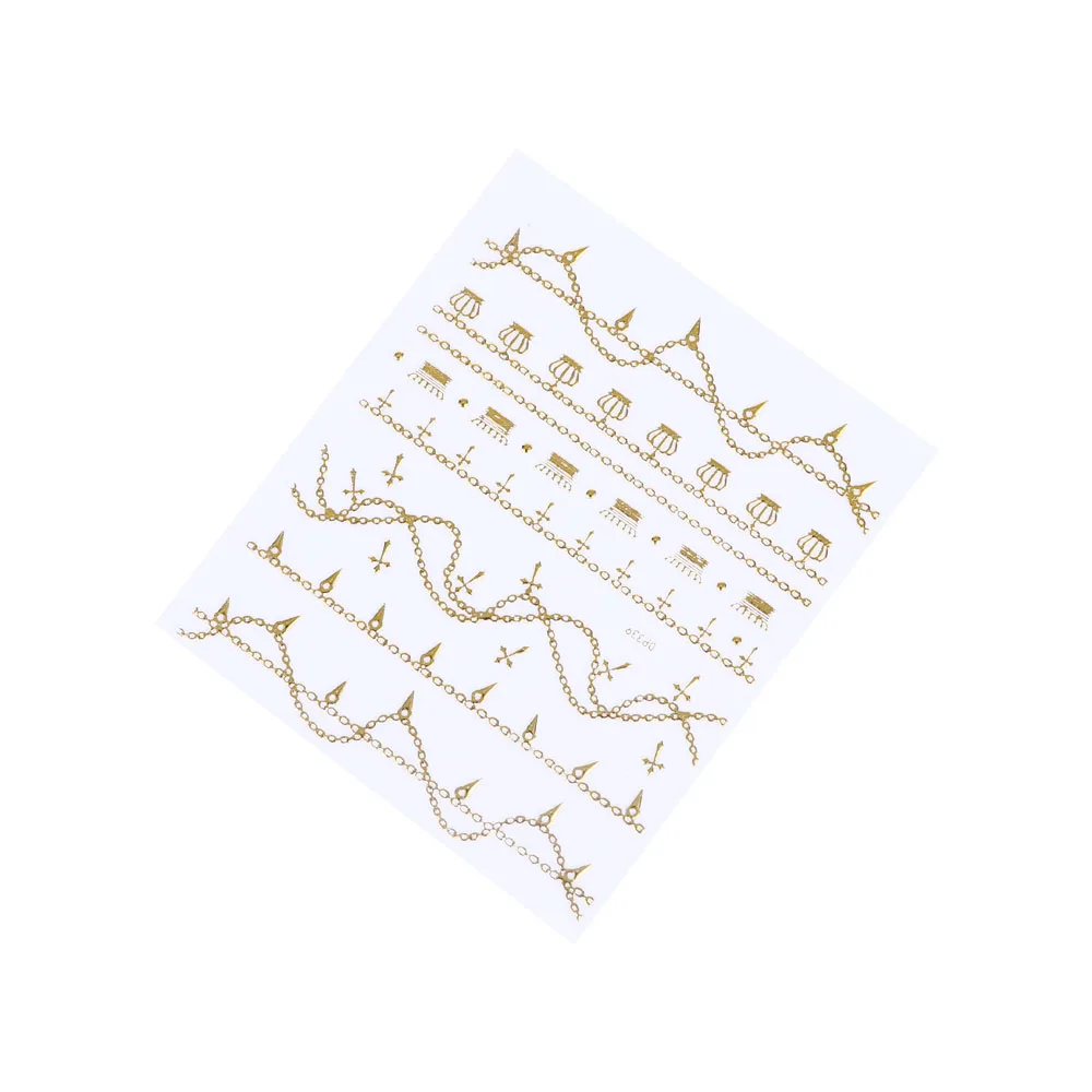 3D Metal Rivets Gold Hollow Nail Sticker Strap Moon Stars Dot Metallic Flakes Art Craft DIY Decals Decorations Small Decor | Красота и
