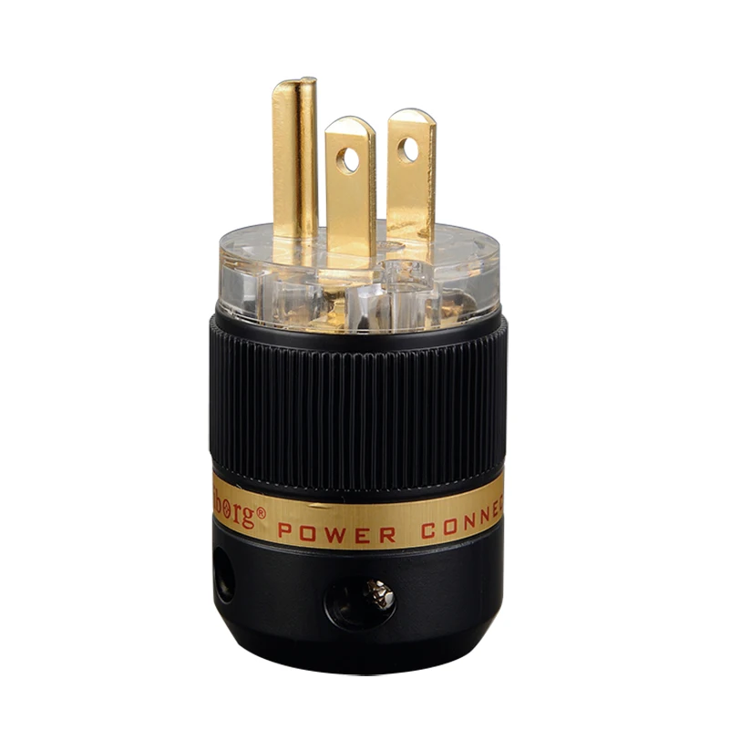 Пара Hifi прозрачный VM511G VF511G Чистая медь позолоченный США AC Разъем питания и IEC разъем для аудио DIY сетевой кабель питания