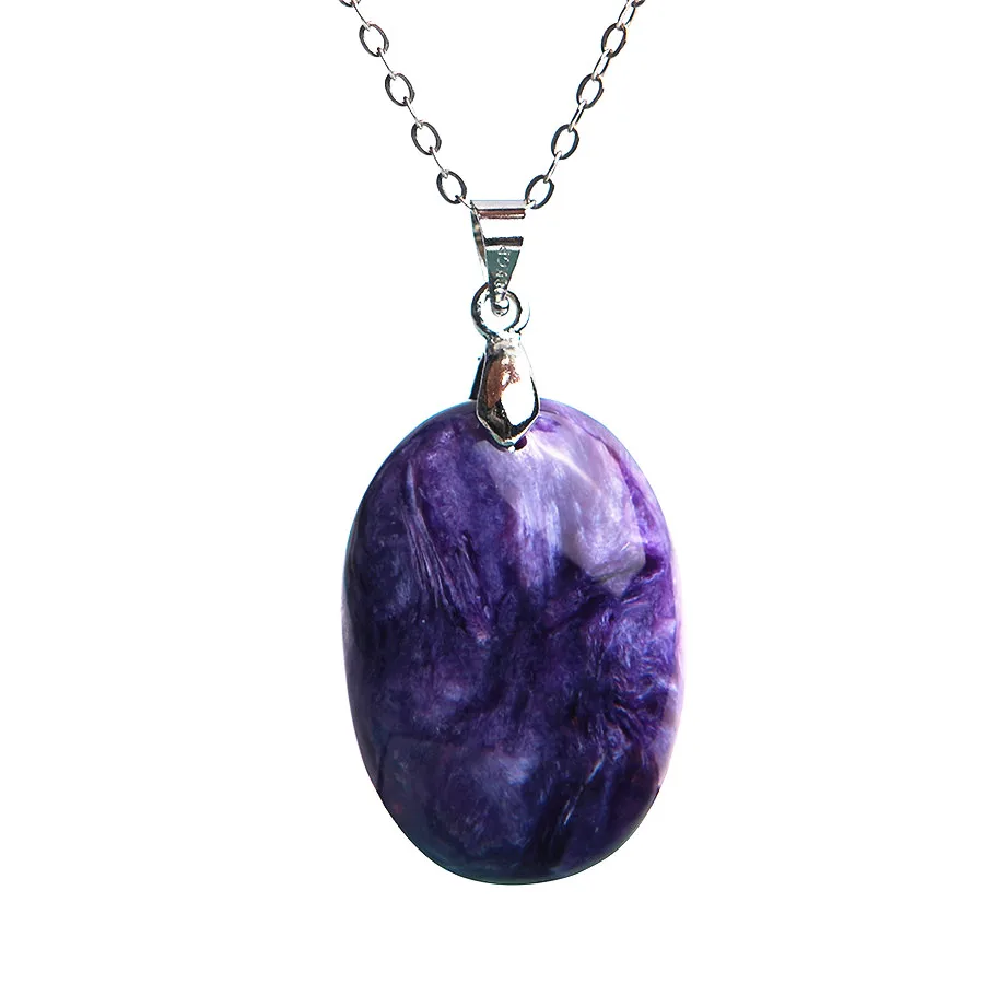Genuine Natural Purple Charoite Gemstone Crystal Charms Necklace Pendant Bead 27*19*8mm | Украшения и аксессуары