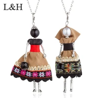 lh fashion long statement choker necklace vintage european middle ages embroidered dress pendant necklace for women jewelry