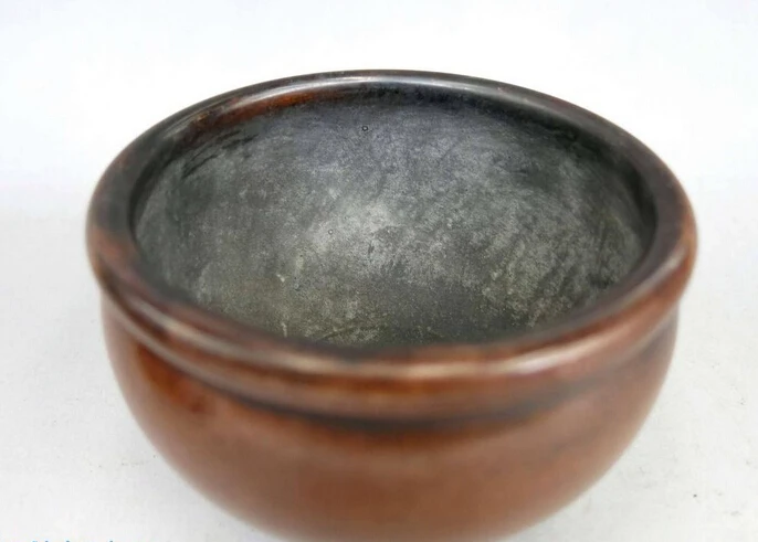 Китай чистый красный медь Изысканный горшок курильница кадило Статуя Латунь