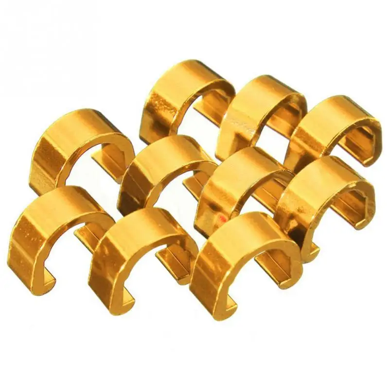 gold 10 шт. велосипедный кабель направляющая для шланга велосипедные дисковые тормозные комплекты кабелей вывод линии трубопровода трансмиссионная трубка C тип пряжка зажим - Цвет: gold