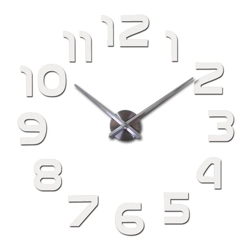 White Топ Мода 3d настенные часы reloj de pared кварцевые часы Современные diy часы гостиная большие декоративные horloge murale наклейки - Цвет: White