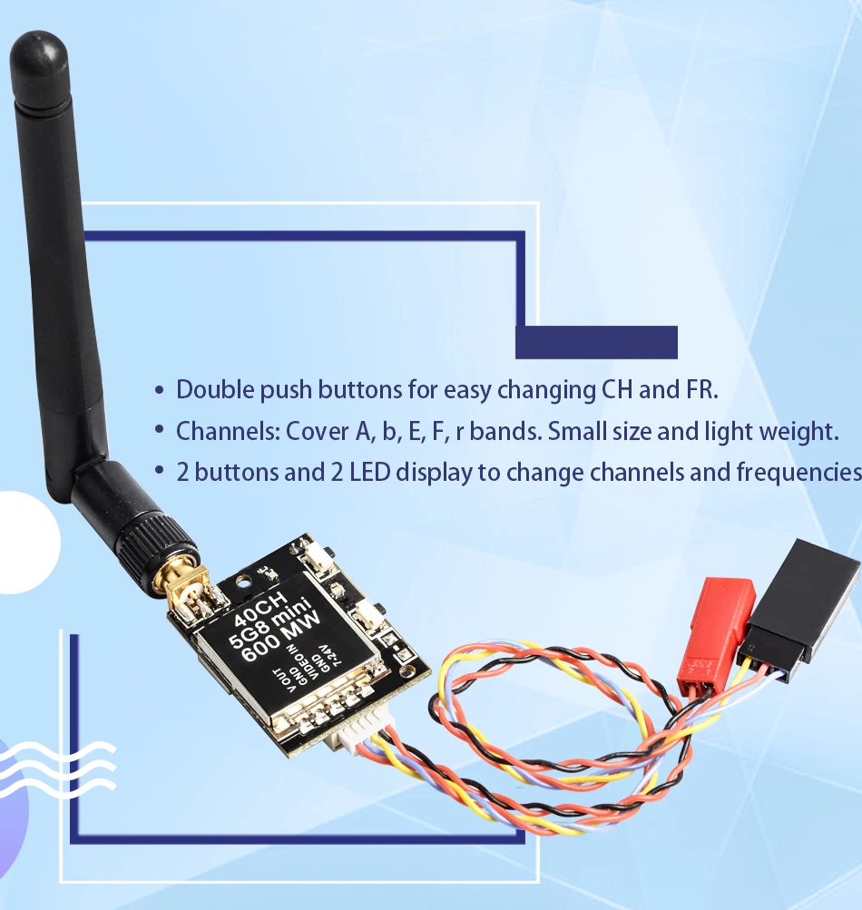 AKK K31 FPV 40Ch 600mW 5V Out для камеры Мини AV Передатчик с гоночной лентой