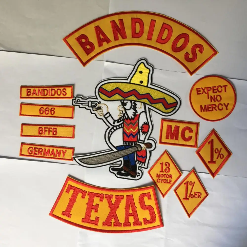 MC вышитая куртка с нашивками железо на комплект нашивок Кнопка Германия TEXAS по всему миру NOMAD Bandidos нашивки для мотоциклистов