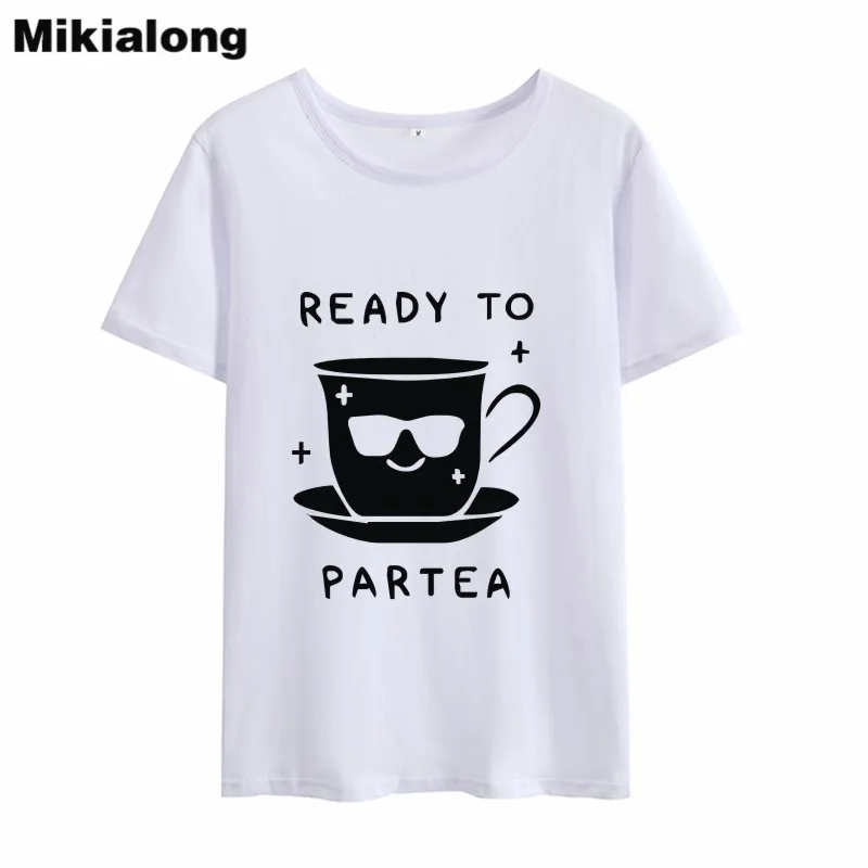 Mrs win READY TO PARTEA милые футболки с рисунком чайной чашки женские Забавные круглым