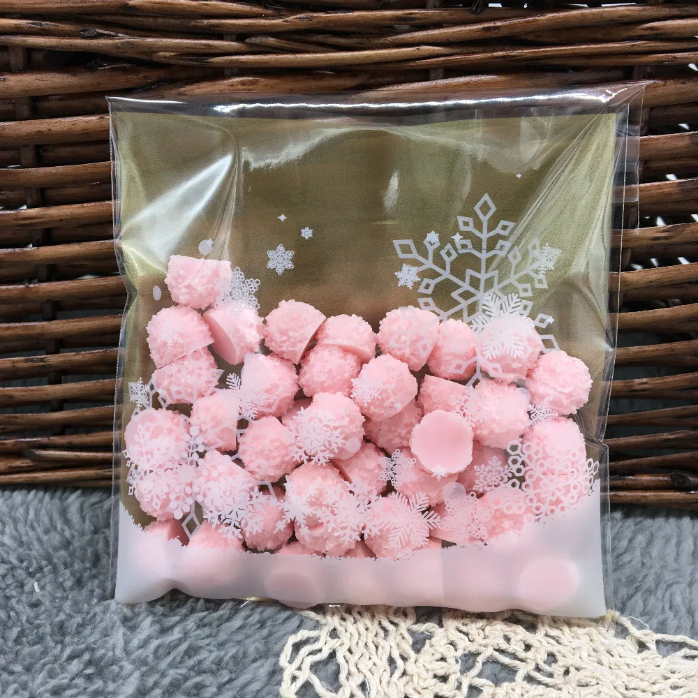 50 шт./лот пакеты для печенья золотые Рождественские снежинки Рождественская елка