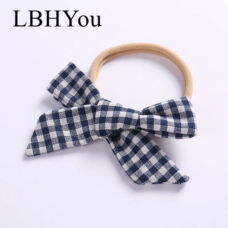 5 шт./лот Новорожденные девочки Плед Банты Эластичные Нейлоновые Ободки для Головы Детская принцесса растяжимые ободки на узле аксессуары для волос.