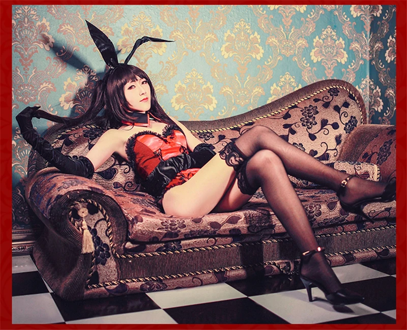 Карнавальный костюм Tokisaki Kurumi с живым кошмаром, женские сексуальные костюмы с кроликом, летние комбинезоны, костюмы на Хэллоуин