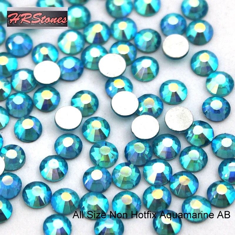 Все размеры 3D Стразы Блестящий Аквамарин AB Сделай Сам дизайн ногтей без горячей
