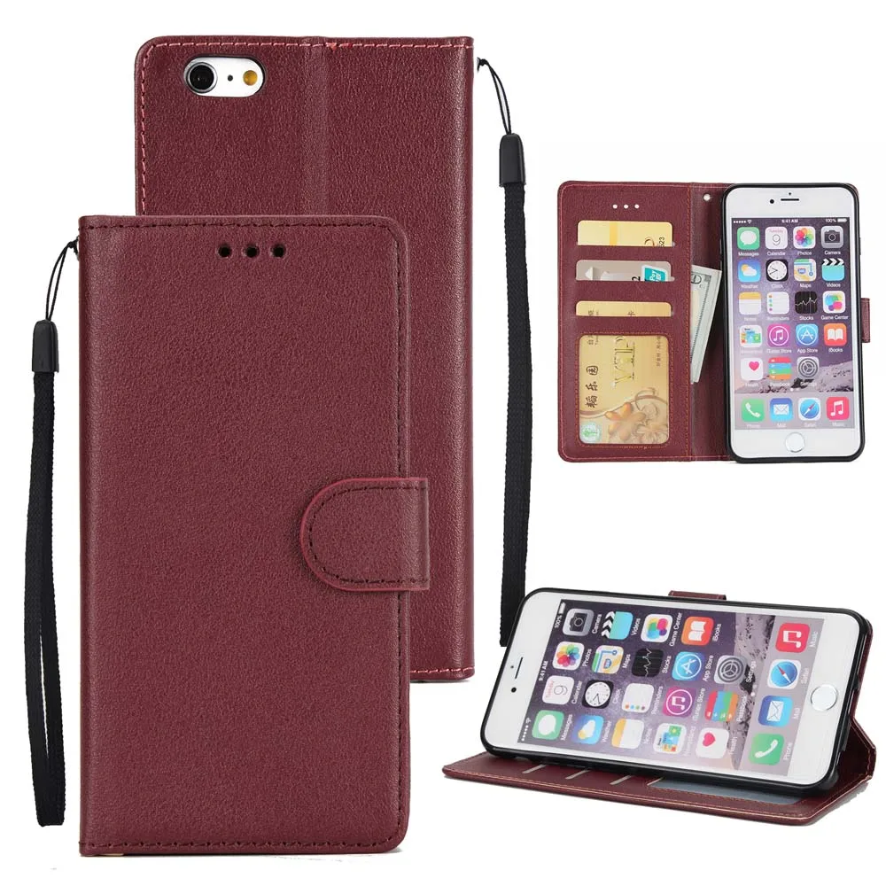 wine red Для iPhone 7 6S Plus SE чехол для iPhone 11 Pro PU кожаный чехол-кошелек с подставкой откидная крышка для iPhone X XS XR XS MAX розовое золото - Цвет: wine red