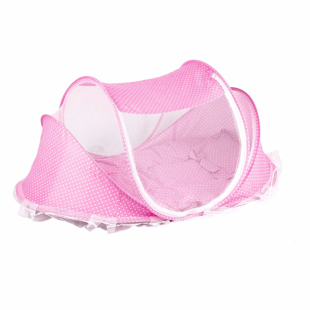 

4pcs/lot Baby Crib Baby Bed With Mattress Pillow Set Portable Folding Crib Netting Newborn Bedding Travel Sleep Mosquito Net Bed