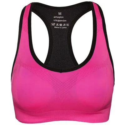 hot pink B008 хорошего качества со спортивным бюстгальтером с рисунком yoga топ-бюстгальтер для женщин дышащие мягкие Бег виброустойчивый фитнес - Цвет: hot pink