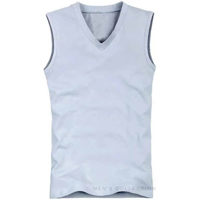 V neck Gray Летняя мужская мода без рукавов жилет мужской tide хлопок корейский Тонкий жилет Повседневная майка Топы Азия S M L XL XXL C171 - Цвет: V neck Gray