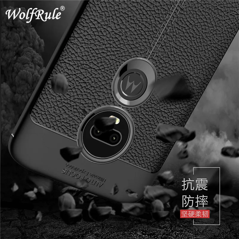 

WolfRule sFor Case Moto G7 Cover Shockproof Luxury Leather Soft TPU Case For Moto G7 Fundas For Motorola Moto G7 Coque 6.4"